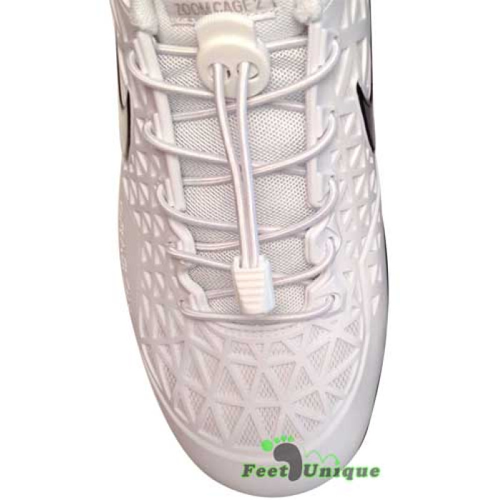 Elastic lock white shoelaces