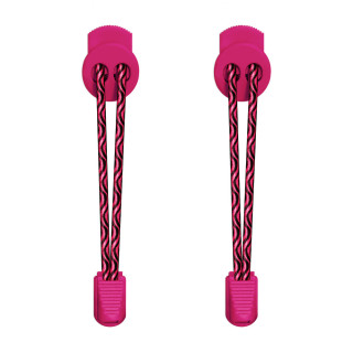 Elastic lock black and hot pink shoelaces