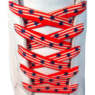 Red With Blue Stars shoelaces