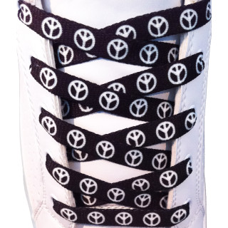 Peace black shoelaces