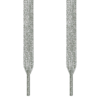Metallic silver shoelaces