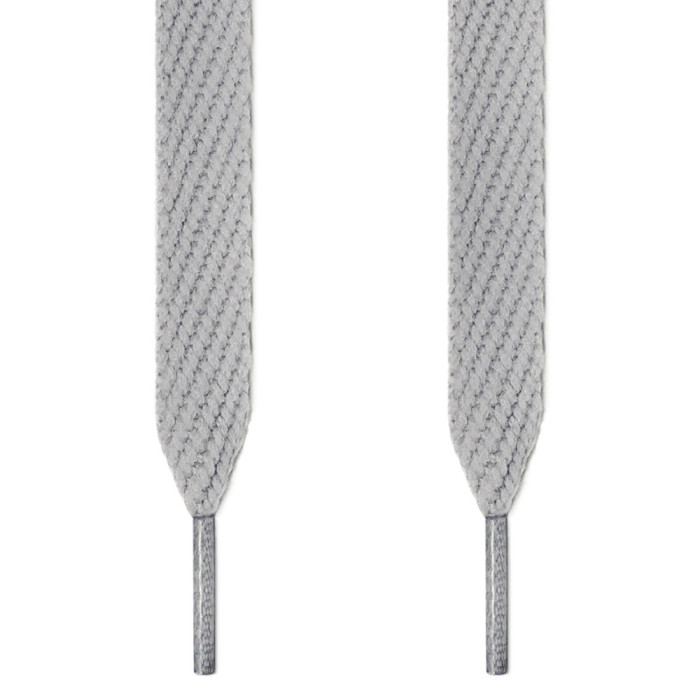 Extra wide light gray shoelaces