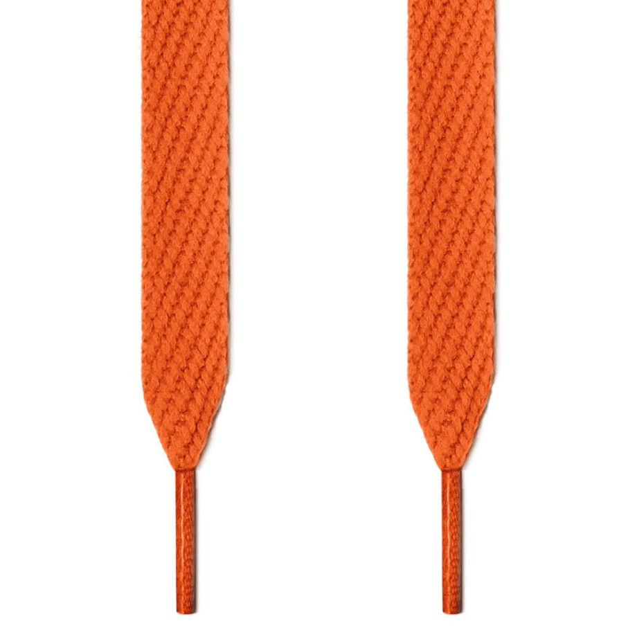 Flat Extra Wide Orange Shoelaces 