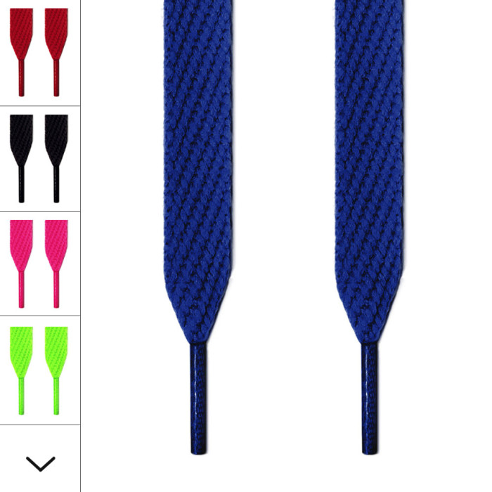 Extra wide blue shoelaces