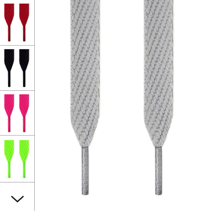 Extra wide light gray shoelaces