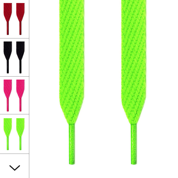 Extra wide neon green shoelaces