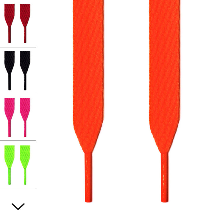 Extra wide neon orange shoelaces