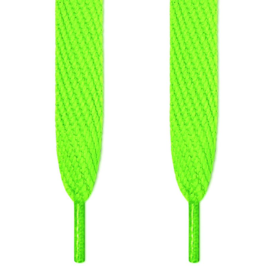 Super Wide Flat Neon Green Shoelaces 