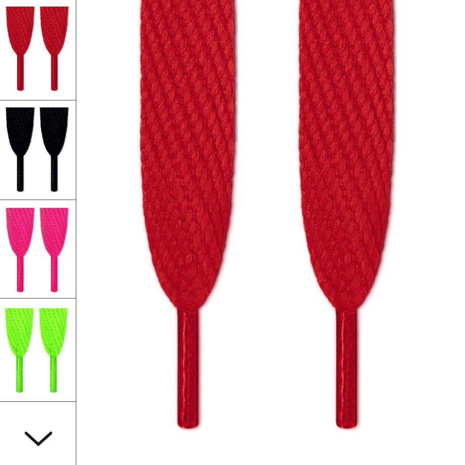 Super Wide Flat Red Shoelaces ← Customize your sneakers today