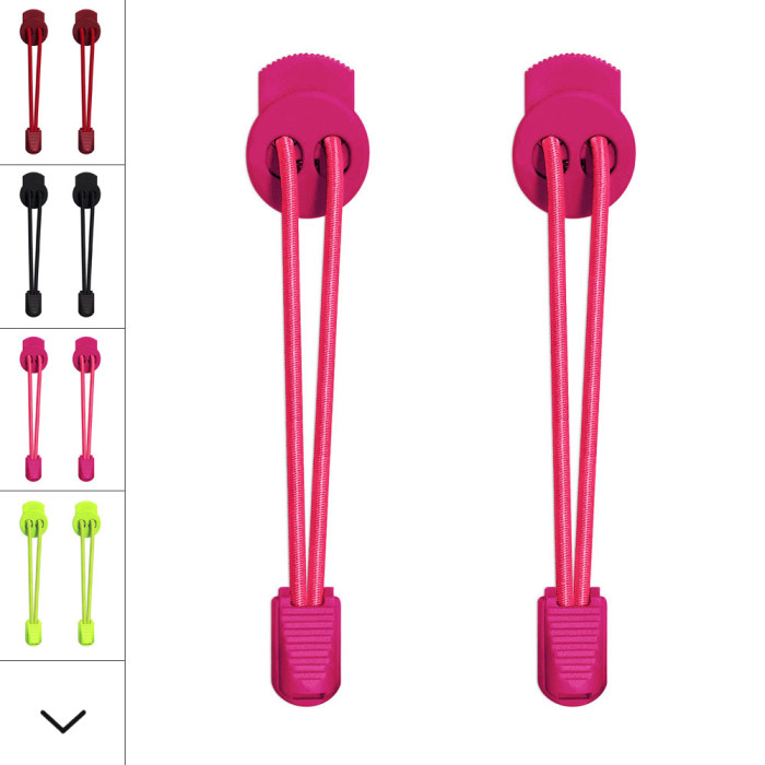 Elastic lock hot pink shoelaces