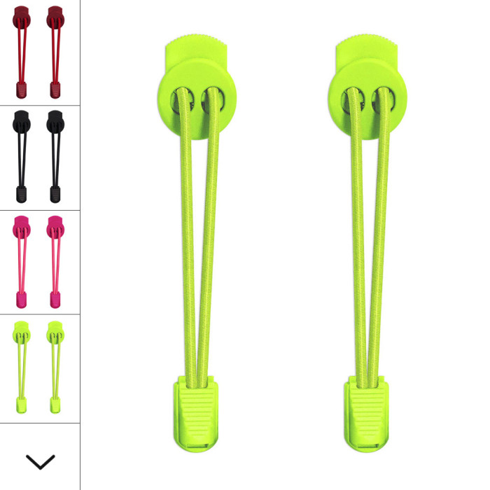 Elastic lock neon yellow shoelaces