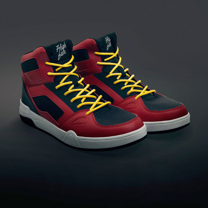 Round yellow shoelaces