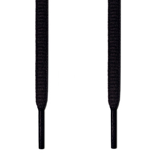 Oval black shoelaces