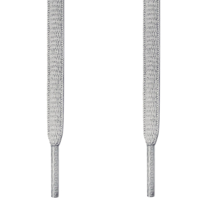 Oval light gray shoelaces