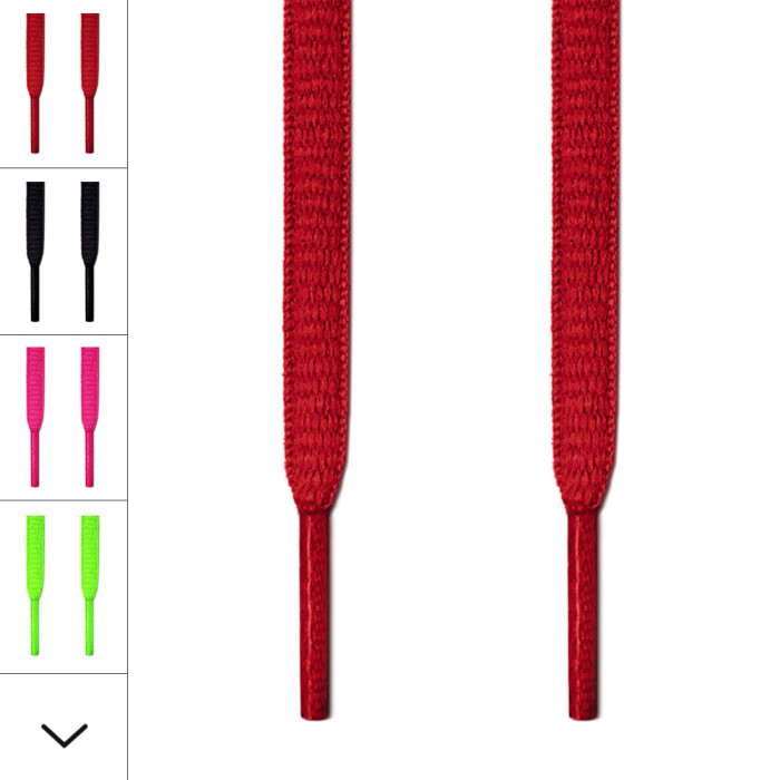 Oval red shoelaces