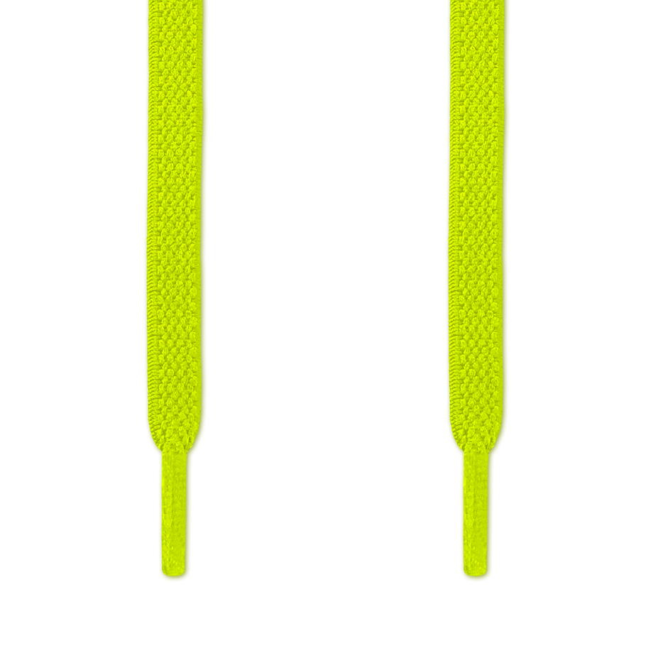 Flat No Tie Neon yellow Shoelaces ← Never tie your shoes again