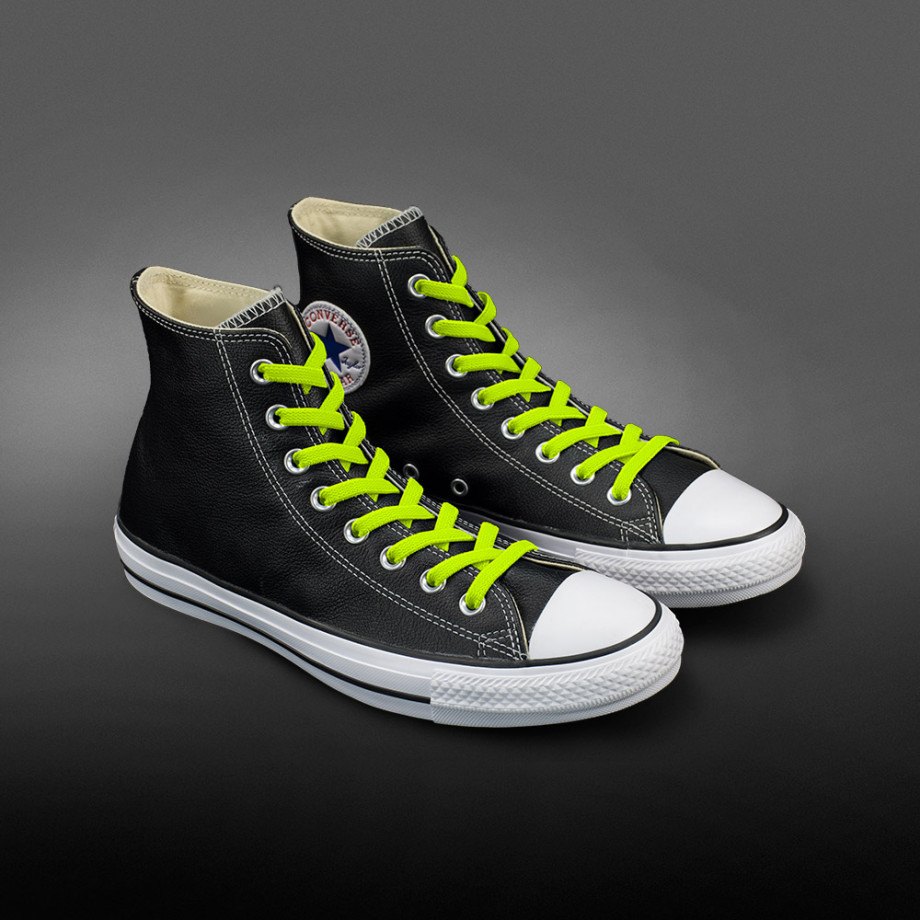 Flat No Tie Neon yellow Shoelaces ← Never tie your shoes again