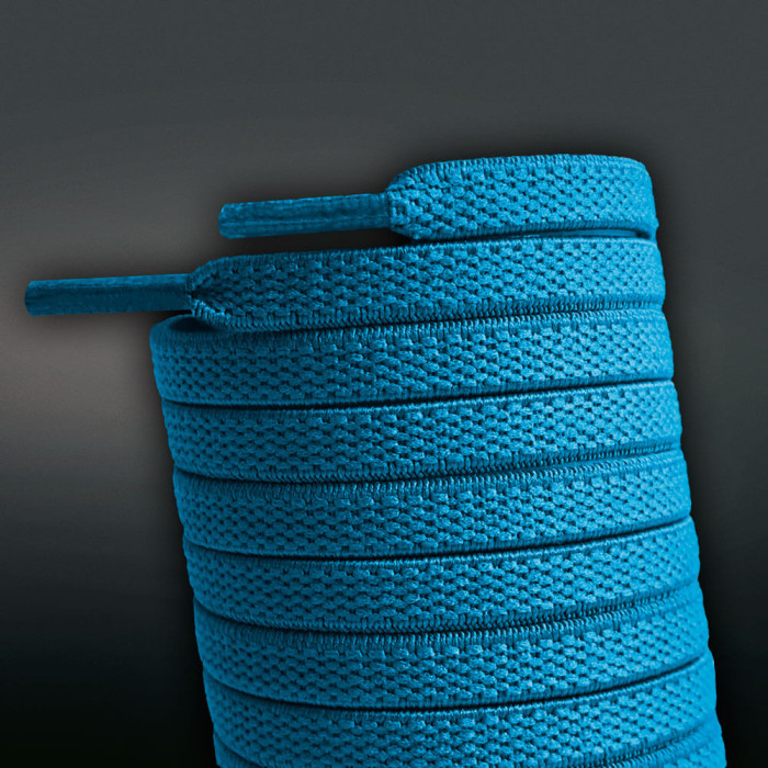 Elastic turquoise-blue shoelaces (no tie)