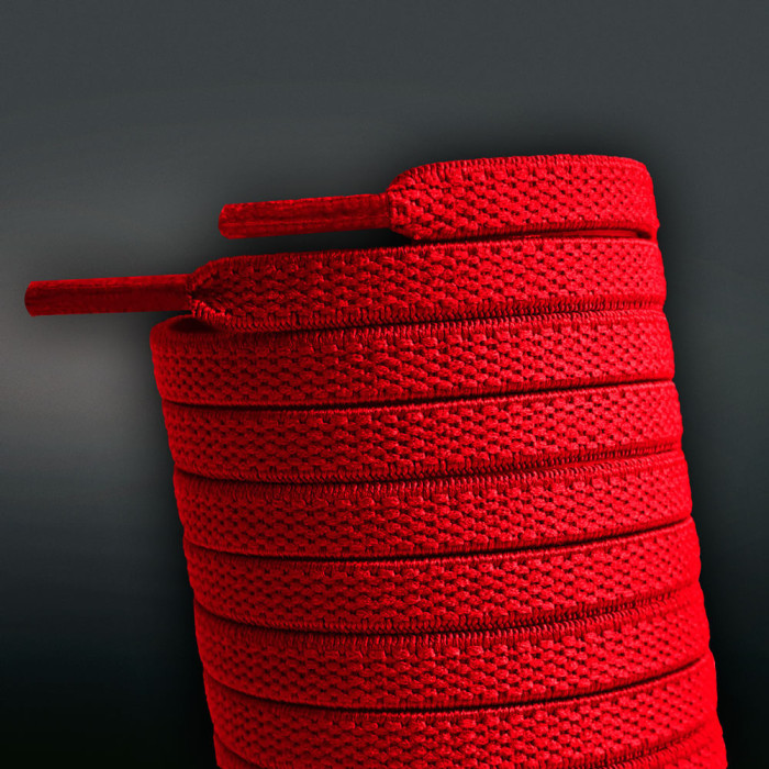 Elastic flat red shoelaces (no tie)