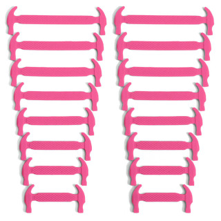 Hot pink elastic silicone shoelaces