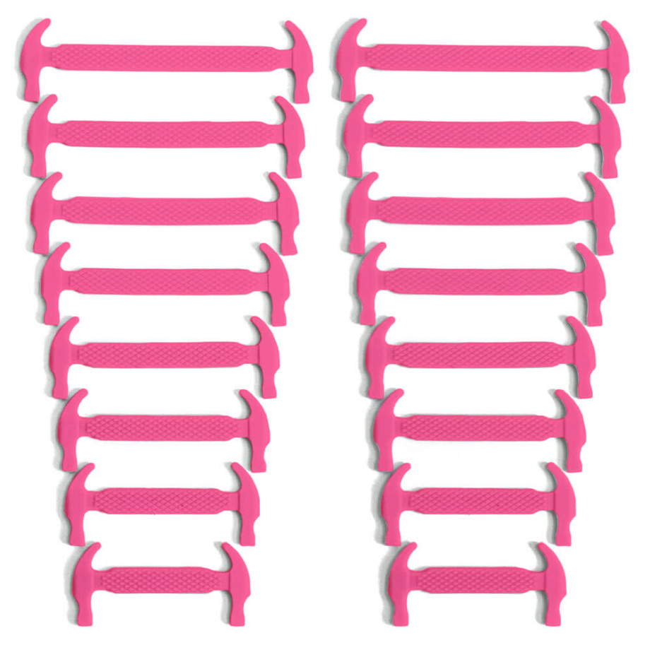 Hot Pink Silicone Shoelaces ← No tie elastic laces