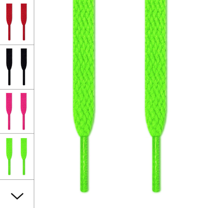 Flat neon green shoelaces