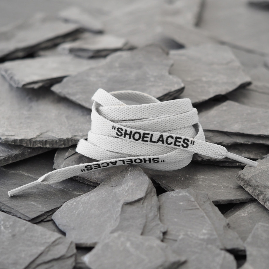 Losjes Voorspeller Scenario Light gray OFF-WHITE Shoelaces for your favorite Nike models.