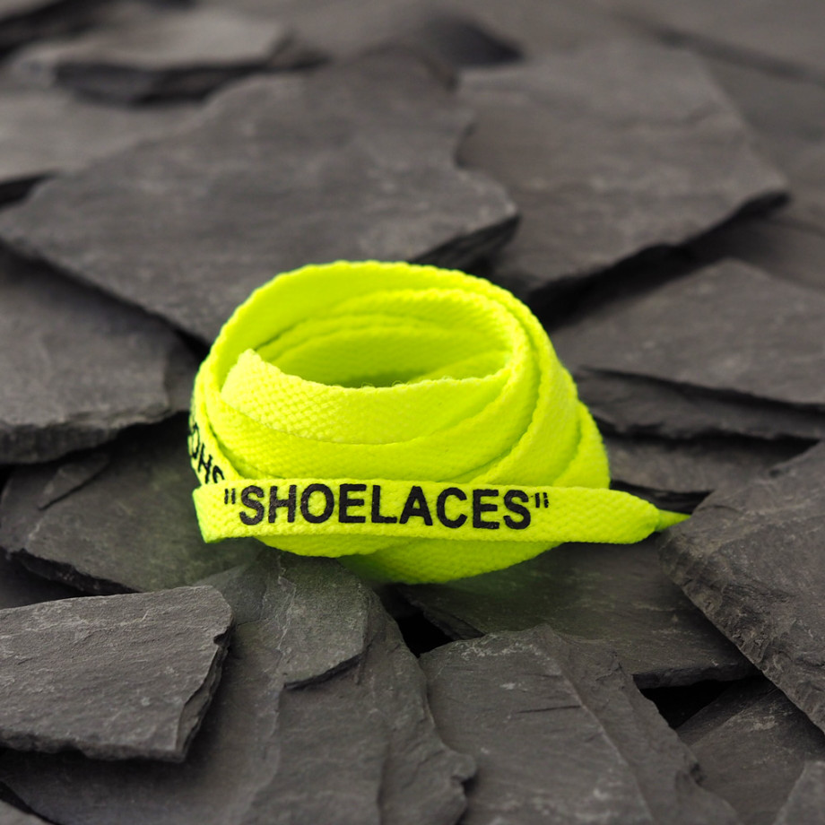 Frosset Betsy Trotwood glæde Volt Yellow OFF-WHITE Shoelaces. These replicas enhance your favorite pair  of Nike shoes.