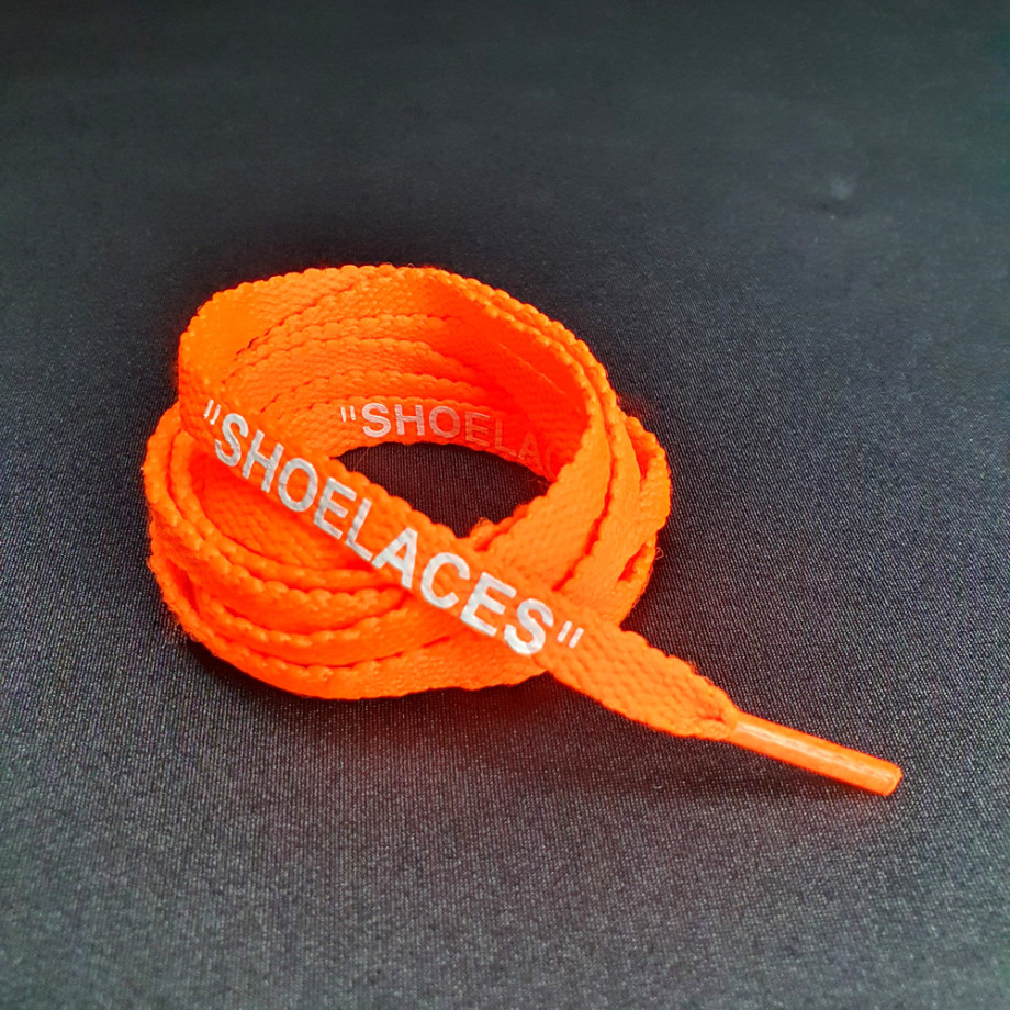 Neon Orange Off-White Style Shoelaces